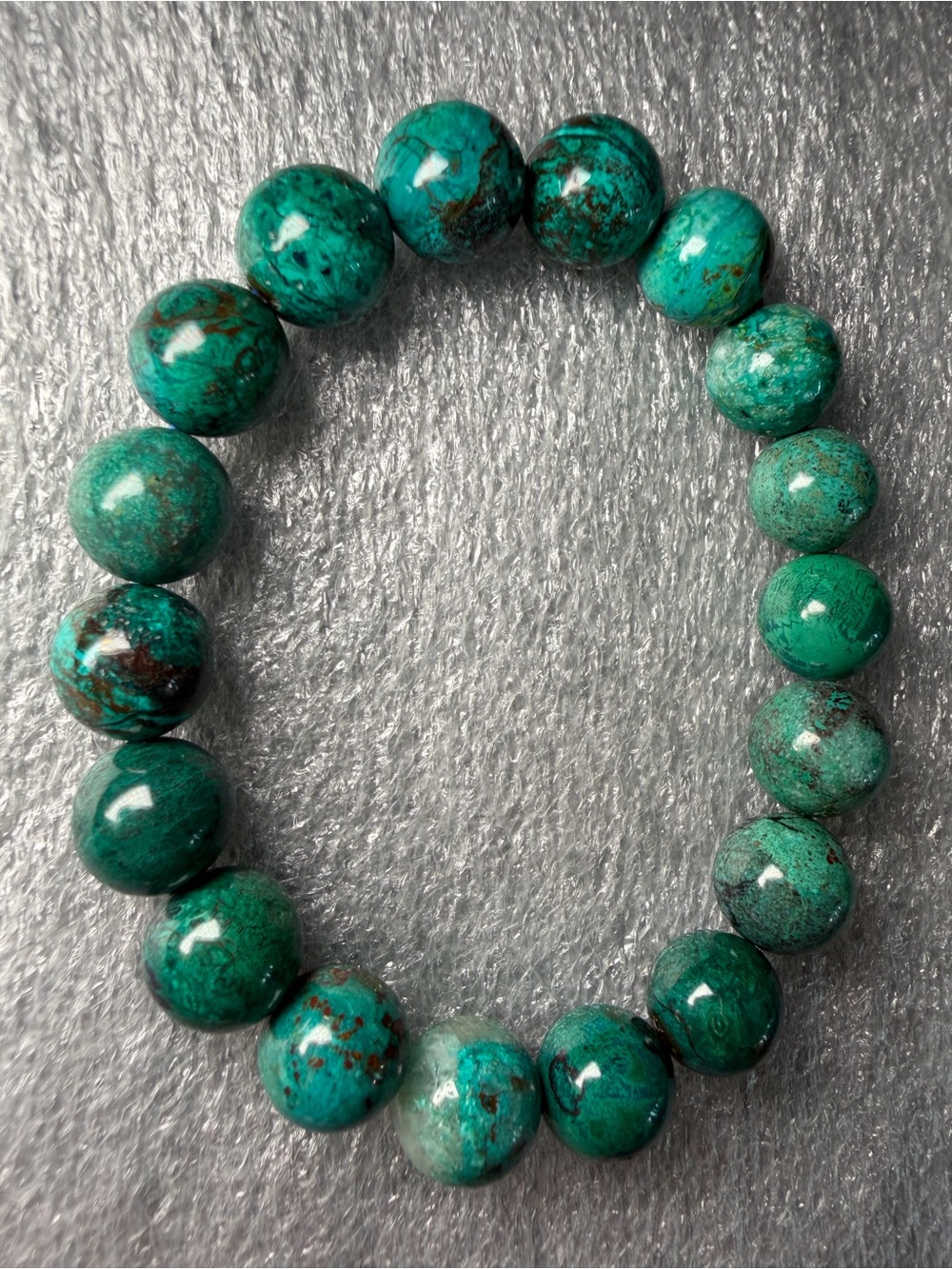 Gorgeous Teal 11MM Chrysocolla Natural Crystal Bracelet